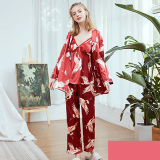 Silk printed pajamas set