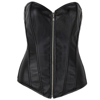 Poly Urethane Leather Zip Tight Corset