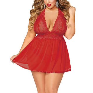 V neck Babydoll Lingerie Plus Size set