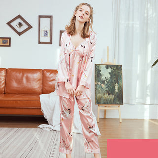 Silk printed pajamas set