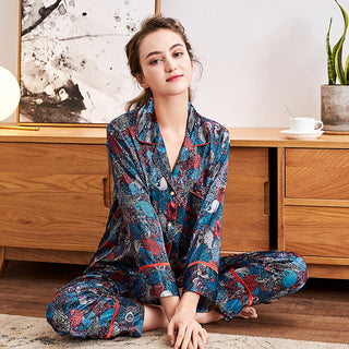 Blue Printed Pajama set Sleepwear