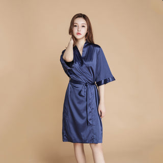 Solid silk Robes Sleepwear