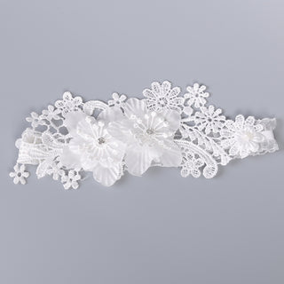 White Lace Rhinestone Bridal Garter