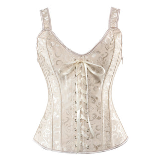 Halter Zipper Jacquard Bustier Shapewear