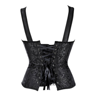 Halter Zipper Jacquard Bustier Shapewear