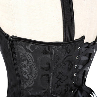 Halter Zipper Jacquard Bustier Shapewear