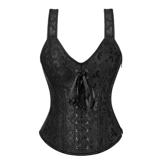 Halter Zipper Jacquard Bustier Shapewear