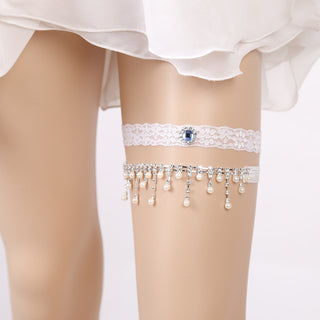 Handmade Rhinestone Lace Bridal Garter Bridal Leg Loop