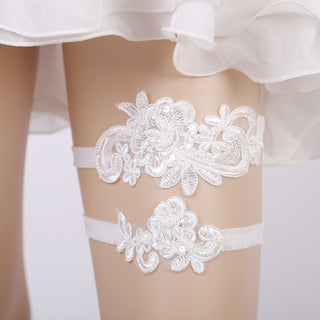 Handmade Rhinestone Lace Bridal Garter Bridal Leg Loop