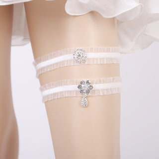 Handmade Rhinestone Lace Bridal Garter Bridal Leg Loop