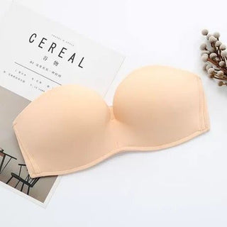 Strapless underwear invisible bra gathers anti-slip