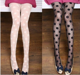 Big wave point big dot ultra-thin jacquard stockings pantyhose