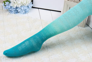 Gradient color hollow stockings anti-hook silk jacquard pantyhose lace stockings