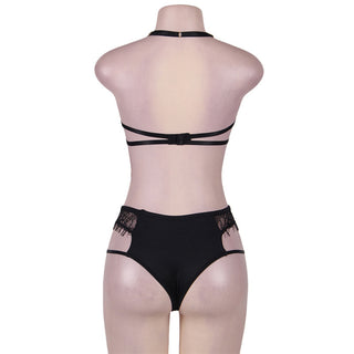 Three-point Halter Half-cup Bra with Panties