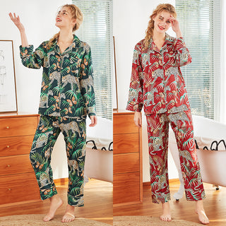 Silk printed pajama set