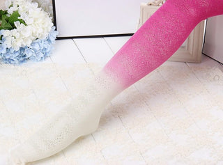 Gradient color hollow stockings anti-hook silk jacquard pantyhose lace stockings