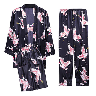 Silk printed pajamas set