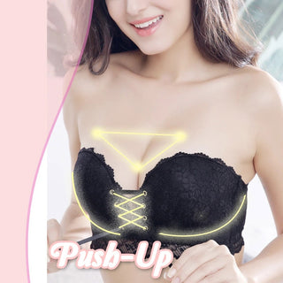 Strapless gathered bra