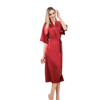 Satin Kimono Long Robe Sleepwear