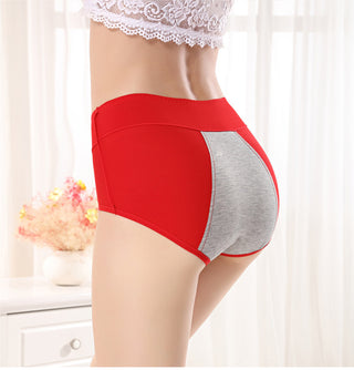 Cotton menstrual period leak-proof high waist briefs