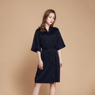 Solid silk Robes Sleepwear