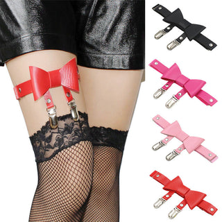 Punk Hip-hop Bow Metal Garter Belt