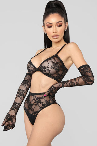 Lace Demi Bra Lingerie Set