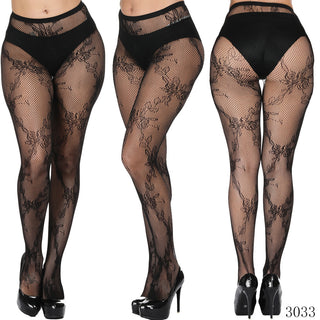 Vintage tattoo lace cutout stockings