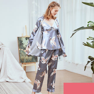 Silk printed pajamas set