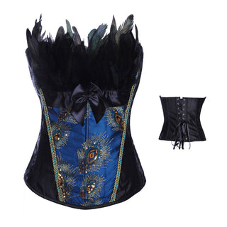 Peacock Feather Lingerie Corset Shapewear