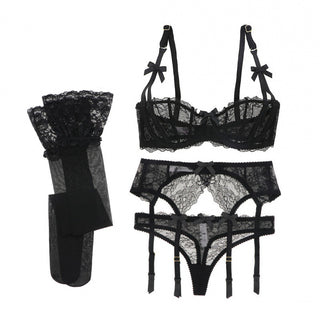 Balconette Lace Bra Lingerie Set