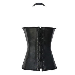 Punk corset leather halter corset