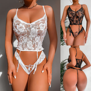 Two Piece Lace Bustier Lingerie Set