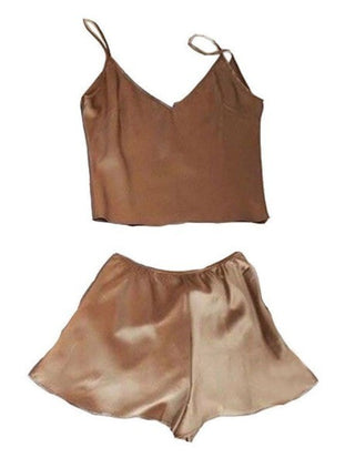 Silk Nude Camisole and Short Set