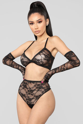 Lace Demi Bra Lingerie Set