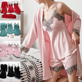 5pcs Kimono Robes set with Camisole and Pants