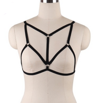 Body Jewelry - The Cage Elastic Bondage Bra