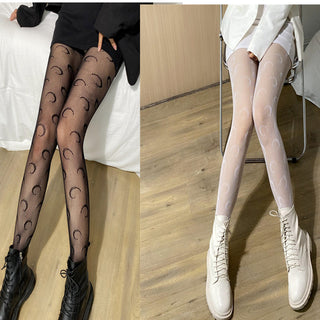 Japanese White Lace Bow Fishnet Stockings