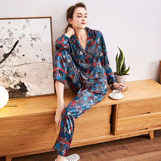 Blue Printed Pajama set Sleepwear