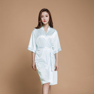 Solid silk Robes Sleepwear