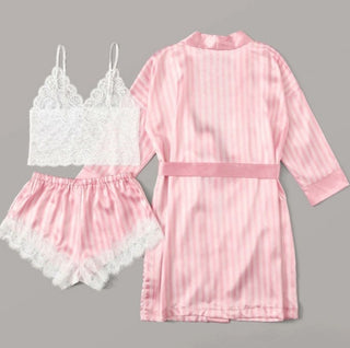 Lace Camisole and Shorts with Robe set Sleepwear