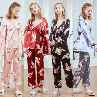 Silk printed pajamas set