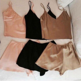 Silk Nude Camisole and Short Set