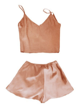 Silk Nude Camisole and Short Set