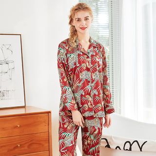 Silk printed pajama set