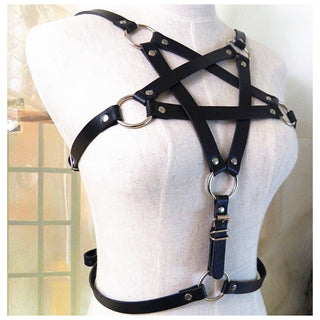 Pu Leather Bondage Alternative Strap Top