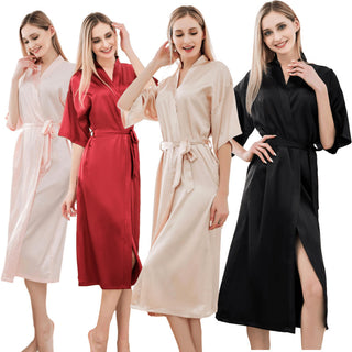 Satin Kimono Long Robe Sleepwear