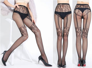 Semi-permeable Lace & Polyester Net Hosiery