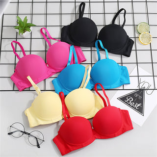 Thick Cup Gathering T-shirt Glossy Girls Bra