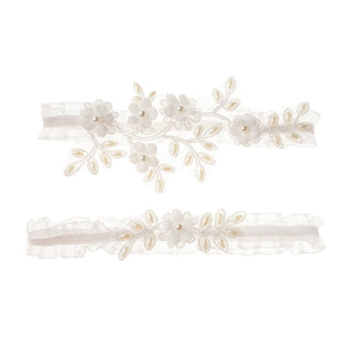 Pearl Elegance White Pearl Inlaid Garters